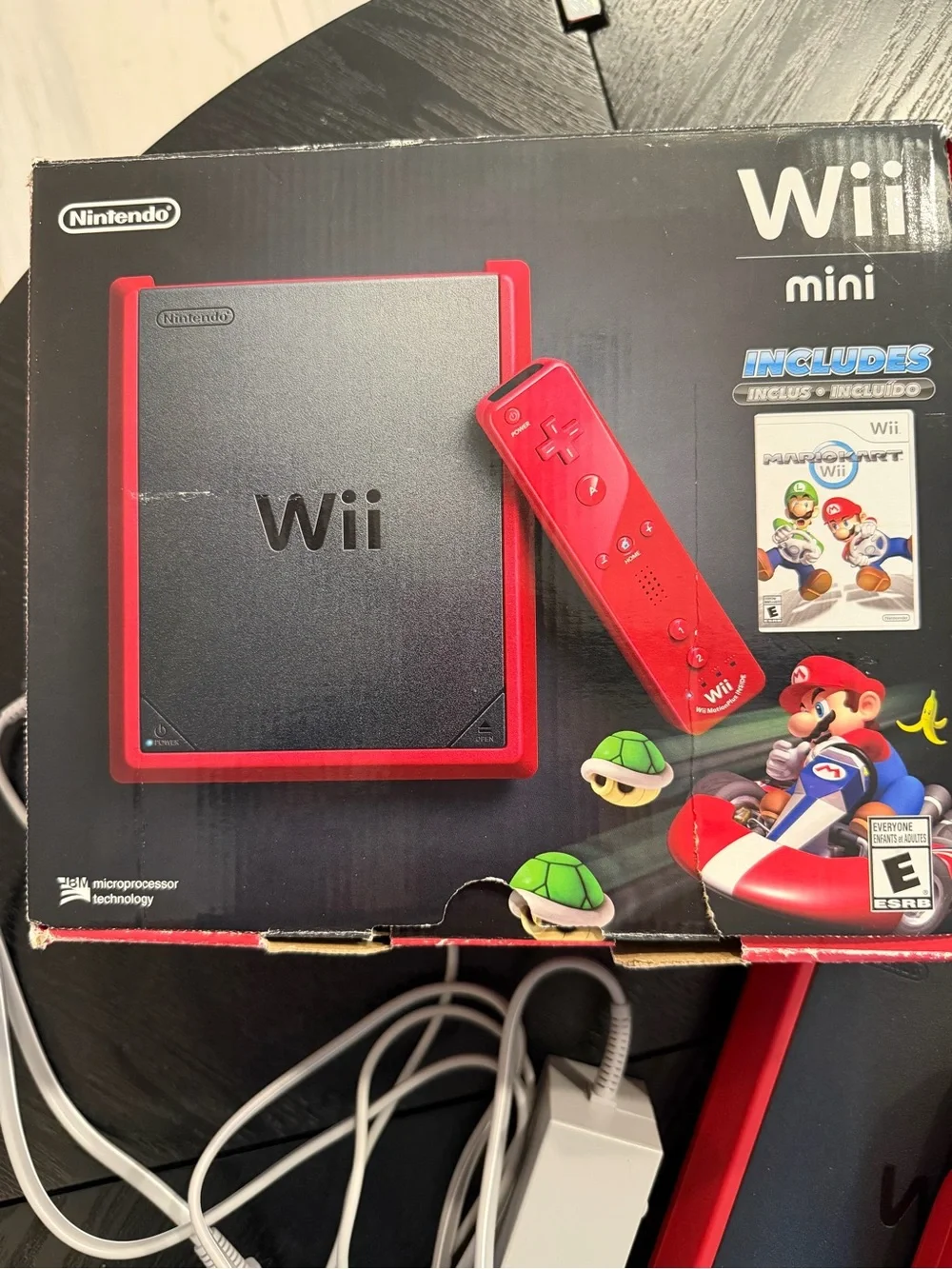 Nintendo Wii Mini Black Console with Red Accents and Red Controllers